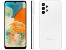Smartphone Samsung Galaxy A23 128GB Branco 5G Octa-Core 4GB RAM 6,6” Câm. Quádrupla + Selfie 8MP