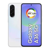 Smartphone Samsung Galaxy A36 128GB 6GB RAM 5G Branco Tela 6,7 Polegadas Bateria 5000 mAh