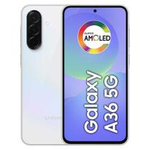 Smartphone Samsung Galaxy A36 256GB 8GB RAM 5G Branco Tela 6,7 Polegadas Bateria 5000 mAh