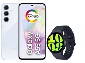 Smartphone Samsung Galaxy A55 128GB Azul Claro - 5G + Smartwatch Samsung Watch6 BT 44mm Grafite