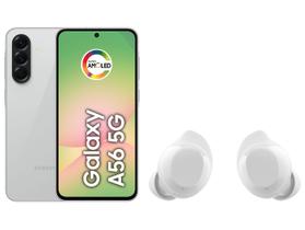 Smartphone Samsung Galaxy A56 128GB 5G 8GB RAM - Cinza + Fone de Ouvido Bluetooth Buds Core Branco