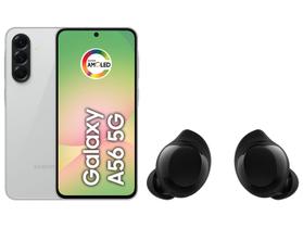 Smartphone Samsung Galaxy A56 128GB 5G 8GB RAM - Cinza + Fone de Ouvido Bluetooth Buds Core Preto