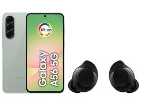 Smartphone Samsung Galaxy A56 128GB 5G 8GB RAM - Verde + Fone de Ouvido Bluetooth Buds Core Preto Smartphone Samsung Galaxy A56 128GB 5G 8GB RAM - Verde + Fone de Ouvido Bluetooth Buds Core Preto