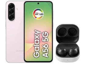 Smartphone Samsung Galaxy A56 256GB 5G 8GB RAM - Rosa + Galaxy Buds FE sem Fio Grafite
