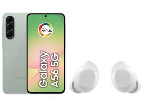 Smartphone Samsung Galaxy A56 256GB 5G 8GB RAM - Verde + Fone de Ouvido Bluetooth Buds Core Branco