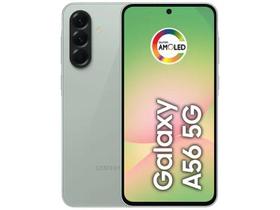 Smartphone Samsung Galaxy A56 256GB - Verde, 5G, Câmera Tripla 50MP, RAM 8GB, Tela 6.7"
