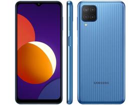 Smartphone Samsung Galaxy M12 64GB Azul 4G - 4GB RAM Tela 6,5 Câm. Quádrupla + Selfie 8MP