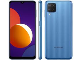 Smartphone Samsung Galaxy M12 64GB Azul 4G - 4GB RAM Tela 6,5” Câm. Quádrupla + Selfie 8MP