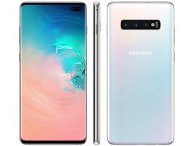 Smartphone Samsung Galaxy S10+ 128GB Branco 4G - 8GB RAM 6,4” Câm. Tripla + Câm. Selfie Dupla