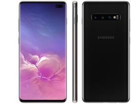 Smartphone Samsung Galaxy S10+ 128GB Ceramic Black - 4G 8GB RAM 6,4” Câm. Tripla + Selfie Dupla