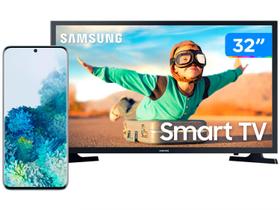 Smartphone Samsung Galaxy S20 128GB Cloud Blue 4G - Octa-Core 8GB RAM 6,2” + Smart TV LED 32”
