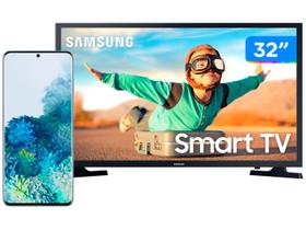 Smartphone Samsung Galaxy S20+ 128GB Cloud Blue - 8GB RAM Tela 6,7” Câm.Quádrupla + Smart TV LED 32”