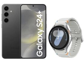 Smartphone Samsung Galaxy S24+ 6,7” 512GB - Preto 5G + Smartwatch Samsung Galaxy Watch7 Prata