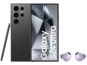 Smartphone Samsung Galaxy S24 Ultra 256GB Titânio - Preto 5G + Fone de Ouvido Bluetooth Buds2 Pro