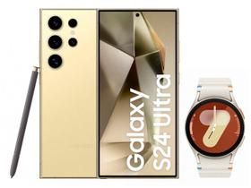 Smartphone Samsung Galaxy S24 Ultra 512GB - Titânio Creme 5G + Smartwatch Watch7 40mm Creme