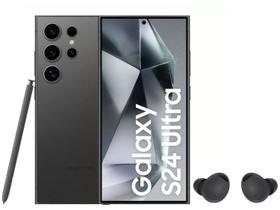 Smartphone Samsung Galaxy S24 Ultra 512GB Titânio - Preto 5G + Fone de Ouvido Bluetooth Buds 2 Pro