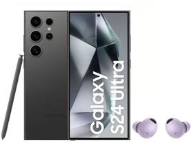 Smartphone Samsung Galaxy S24 Ultra 512GB Titânio - Preto 5G + Fone de Ouvido Bluetooth Buds 2 Pro