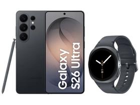 Smartphone Samsung Galaxy S26 Ultra 512GB Preto 5G - Galaxy AI + Smartwatch Galaxy Watch8 40mm Grafite
