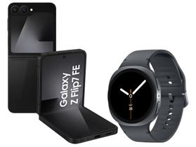 Smartphone Samsung Galaxy Z Flip7 FE 128GB Preto - 5G + Smartwatch Galaxy Watch8 40mm Grafite Smartphone Samsung Galaxy Z Flip7 FE 128GB Preto - 5G + Smartwatch Galaxy Watch8 40mm Grafite