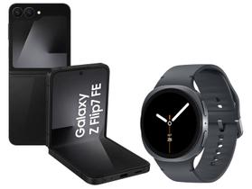 Smartphone Samsung Galaxy Z Flip7 FE 128GB Preto - 5G + Smartwatch Galaxy Watch8 44mm Grafite Smartphone Samsung Galaxy Z Flip7 FE 128GB Preto - 5G + Smartwatch Galaxy Watch8 44mm Grafite
