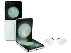 Smartphone Samsung Z Flip 5 512GB Verde Claro - 5G + Fone de Ouvido Bluetooth Buds 2 Pro