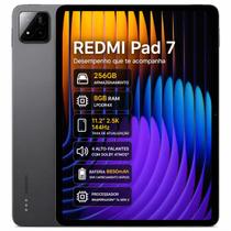 Smartphone Tablet Xiaomi Redmi Pad 7 256GB, 8GB RAM, Tela 11 polegadas IPS LCD 90 Hz, Câmera 8 MP, Bateria 8000 mAh, WiFi, Android, desempenho fluido
