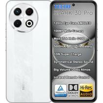 Smartphone TECNO Spark 30 Pro 256GB, 8GB RAM, Tela 6,78 polegadas 120 Hz, Câm. 108 MP Branco