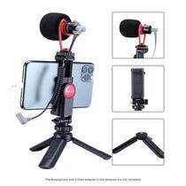Smartphone video kit Ulanzi microfone mini tripé e suporte para celular para vídeos e fotos