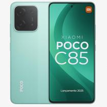 Smartphone Xiaomi Celular POCO C85, 256GB, 8GB RAM, Tela 6,9 LCD 120Hz, Android 15, Câmera 50MP, Bateria 6000mAh, Dual SIM