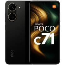 Smartphone Xiaomi POCO C71 128GB 4GB Câmera dupla 50MP Celular Resistente e Poderoso - Preto