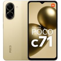 Smartphone Xiaomi POCO C71, 128GB, 4GB RAM, Tela 6,74 polegadas HD 90Hz, Câmera 50MP, Android 14, Bateria 5000mAh, Dual SIM, DOURADO