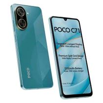 Smartphone Xiaomi POCO C71 Azul, 64GB, 3GB RAM, Câmera 50MP, Android 14, Tela 6,74 polegadas HD 90Hz, Bateria 5000mAh, Dual SIM