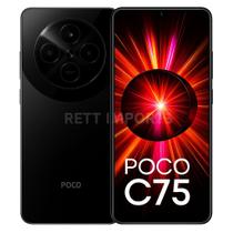 Smartphone Xiaomi POCO C75 128GB, 6GB RAM, Tela 6,74 polegadas 90 Hz, Câmera 50 MP, NFC, Bateria 5000 mAh, Dual SIM, Preto