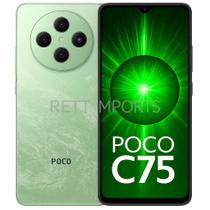 Smartphone Xiaomi POCO C75 256GB, 8GB RAM, Tela 6,74 polegadas 90 Hz, Câmera 50 MP, NFC, Bateria 5000 mAh, Dual SIM, Helio G88, Android 14, Verde