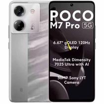Smartphone Xiaomi Poco M7 Pro 5G 512GB 12GB RAM Dual SIM Tela 6.67" - Prata