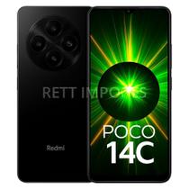 Smartphone Xiaomi Redmi 14C 256GB, 4GB RAM, Tela 6,74 polegadas 90 Hz, Câmera 50 MP, Helio G36, Bateria 5000 mAh, Dual SIM, Android 14, Preto