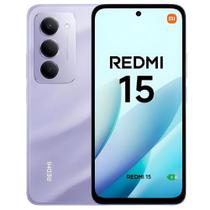Smartphone Xiaomi Redmi 15 128GB 6GB RAM Dual SIM Tela 6.9" - Roxo Smartphone Xiaomi Redmi 15 128GB 6GB RAM Dual SIM Tela 6.9" - Roxo