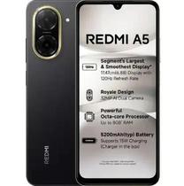 Smartphone Xiaomi Redmi A5 128GB 4GB mais 4GB RAM VIRTUAL, Dual SIM 4G, Tela 6,88, HD 120Hz, Câm. 32MP com IA, Bateria 5200mAh preto