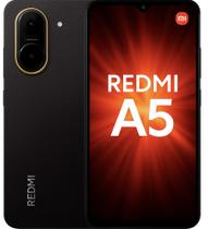 Smartphone Xiaomi Redmi A5, 128GB, 4GB RAM, Android 15 Go, Tela 6,88 polegadas HD 120Hz, Câmera 32MP com IA, Bateria 5200mAh, Dual SIM 4G, PRETO