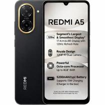 Smartphone Xiaomi Redmi A5 64GB 3GB RAM Dual SIM 4G Tela 6,88 HD 120Hz Câmera 32MP IA Bateria 5200mAh Android 15 Preto