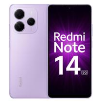 Smartphone Xiaomi Redmi Note 14 5G 256GB, 8GB RAM 8GB Expansível, Tela 6,6, 90Hz, Câmera 50MP, NFC, Bateria 5000mAh, Dual SIM Roxo