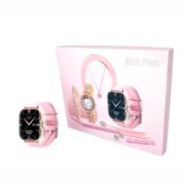 Smartwatch A58 Plus Kit 6 Em 1 Lançamento App Fitpro ROSA