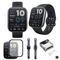 Smartwatch Amazfit Bip 6 Mapas Tela 1.97 Blue Black Com Película Para Proteção