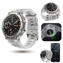 Smartwatch Amazfit TRex 3 A2323 Prata com Pulseira Mesh Cinza Tela AMOLED 1.5 GPS Dual Band 10ATM Bluetooth