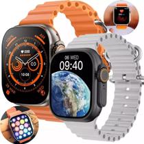 Smartwatch Basik Prime Serie S10 Ultra+ 49 mm Prateado com GPS e Pulseira Laranja Smartwatch Basik Prime Serie S10 Ultra+ 49 mm Prateado com GPS e Pulseira Laranja