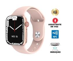 Smartwatch Celular Android iOS Bluetooth Tela Infinita W28 Pro Rosa Assistente de Voz Siri Global Smartwatch Celular Android iOS Bluetooth Tela Infinita W28 Pro Rosa Assistente de Voz Siri Global