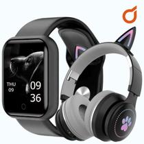 Smartwatch Digital D20 C/ Fone de Ouvido Lad Gatinho NFE Smartwatch Digital D20 C/ Fone de Ouvido Lad Gatinho NFE