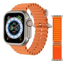 Smartwatch Digital Relógio Inteligente Hw9 Ultra 9 Max Laranja Gps Nfc Tela Hd Amoled com Pulseira Extra