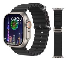 Smartwatch Digital Relógio Inteligente Hw9 Ultra 9 Max Preto Gps Nfc Tela Hd Amoled com Pulseira Extra