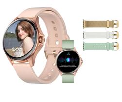 Smartwatch Feminino Elegante Com Gps, Strava E Notificações Dourado
